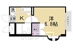 セラヴィ清水五条 1Kの間取図画像