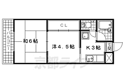 M'プラザ大住弐番館 2Kの間取図画像
