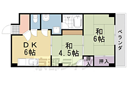 レジデンス山手 2DKの間取図画像