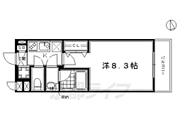 ベラジオ京都東山2 1Kの間取図画像