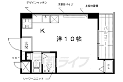 セントラルハイツ 1Kの間取図画像