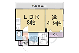 PRESTIGE西院寿町 1LDKの間取図画像