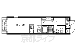 珠光ビル四条大宮2 ワンルームの間取図画像