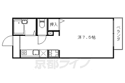 インサイトコート山科 1Kの間取図画像