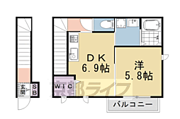 シャーメゾン桂離宮東 1LDKの間取図画像