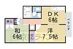 エンゼルハイム桂川 2DKの間取図画像