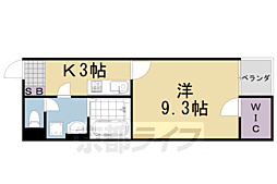 レオネクスト西芝 1Kの間取図画像