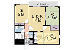 エクラ桂駅前 3LDKの間取図画像