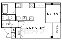 Ease西大路 1LDKの間取図画像