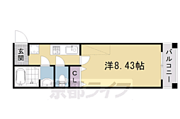 メサヴェルデ京都西院 1Kの間取図画像