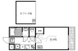 ロフティ芦山寺 1Kの間取図画像