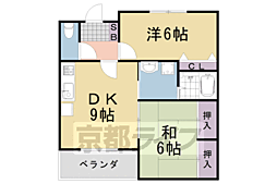 GARNETRESIDENCEkamikatsura 2DKの間取図画像