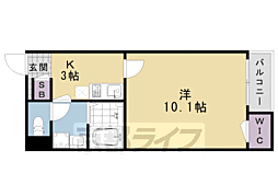 レオネクストMATSUO 1Kの間取図画像