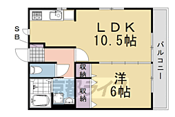 ラフィンマツヤマ 1LDKの間取図画像