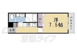 ウェルスクエア千本下長者 1Kの間取図画像