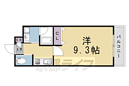 ウェルスクエア千本下長者 1Kの間取図画像