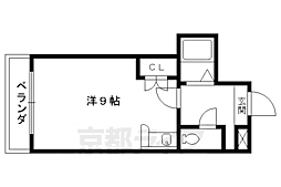 グランドールワタナベ 1Kの間取図画像