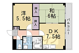 ヴェルデ桂 2DKの間取図画像