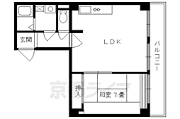 エルドール松ヶ崎 1LDKの間取図画像