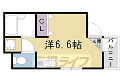 西院ヒルズ ワンルームの間取図画像