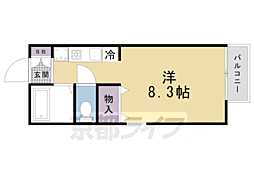 セジュール深泥池 1Kの間取図画像