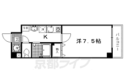 紫野ユー・ピー・ディービル 1Kの間取図画像
