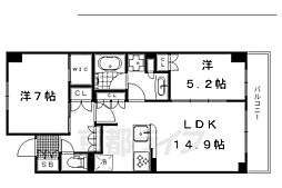 ブランシエラ二条城 2LDKの間取図画像