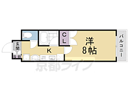ウエストフィールド 1Kの間取図画像