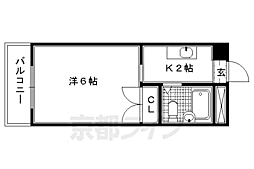 シャルム小松原 1Kの間取図画像