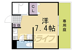 パルテール桂 1Kの間取図画像