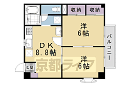 カーム小川 2DKの間取図画像