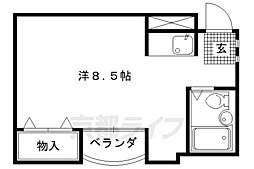 ビュウ御園 ワンルームの間取図画像