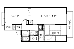 ターンドール西野2 2LDKの間取図画像