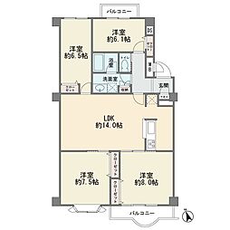 エクレール宮前平 4LDKの間取図画像