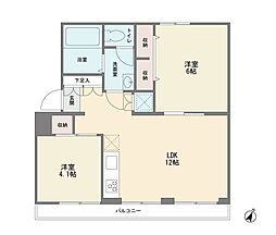 白幡台住宅13号棟 2LDKの間取図画像