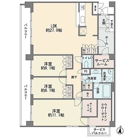 3SLDK 間取り
