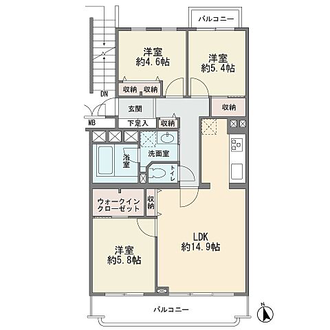 間取り 馬事公苑前シティハウス 3階/-
