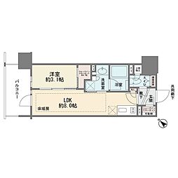 レ・ジェイド新横浜 1LDKの間取り