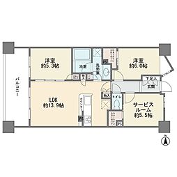 アビダスたまプラーザ 2SLDKの間取図画像