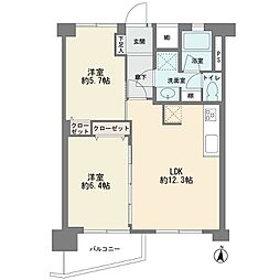 東急ドエル江田ビレジB棟 2LDKの間取図画像