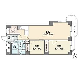 調布ヶ丘ハイツ 2LDKの間取図画像