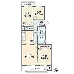 藤和宮崎台コープ 3LDKの間取図画像
