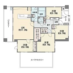 ウォルトンズコート長津田Cロビンコート 4LDKの間取図画像