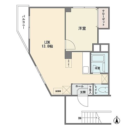 4階部分の南西向き　1ＬＤＫ　現況空室　2023年6月にフルリフォーム済み　ＪＲ川崎駅徒歩9分です