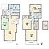 間取り：新築分譲2階建ての4ＬＤＫです　屋根裏収納　カウンターキッチン　ＬＤＫ17帖　ＴＥＳ床暖房　床下収納　ウォークインクロゼット　主寝室9帖　お庭有り