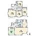 間取り：2階建ての大型5ＬＤＫです　ＬＤＫ24．5帖　独立キッチン　床下収納　勝手口　和室8帖　主寝室10．4帖　新規内外装リフォーム済み　2面バルコニー　北東公道角地　土地64．57坪　建物46．08坪