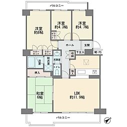 新ゆりグリーンタウンアカシア街区1号棟 4LDKの間取図画像