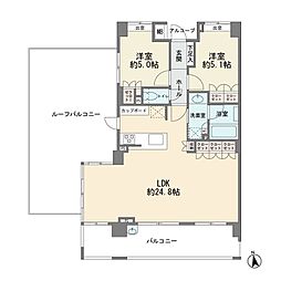 宮前平レジデンス 2LDKの間取図画像