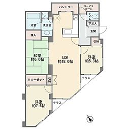 グリーンテラス野川台 3SLDKの間取図画像
