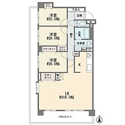 ライオンズガーデン青葉台 4LDKの間取図画像